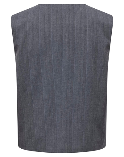 Only - ONLJackie Pinstribe Asym Waistcoat Top - Medium Grey Melange